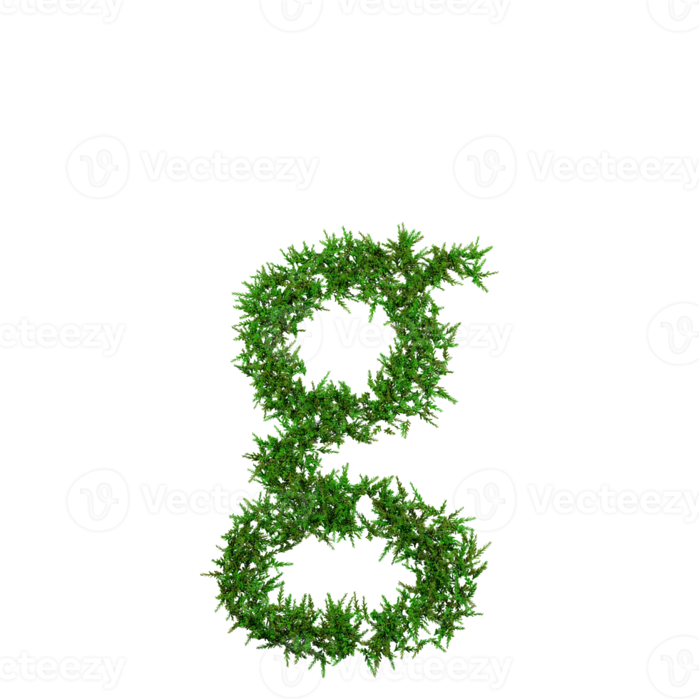 Green grass lower letters. 3d illustration png