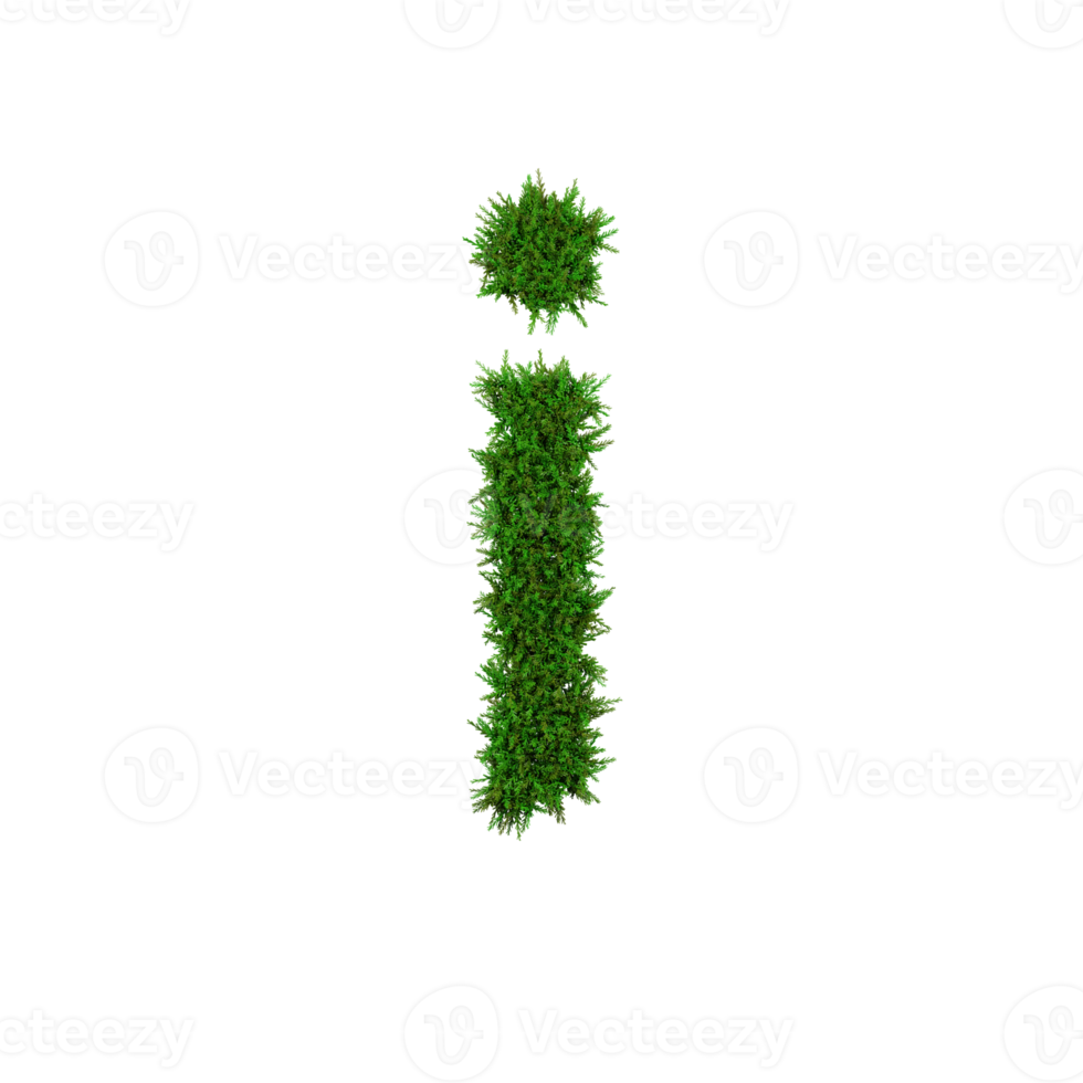 Green grass lower letters. 3d illustration png