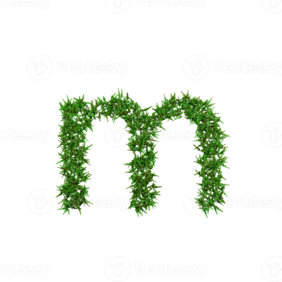 Green grass lower letters. 3d illustration png