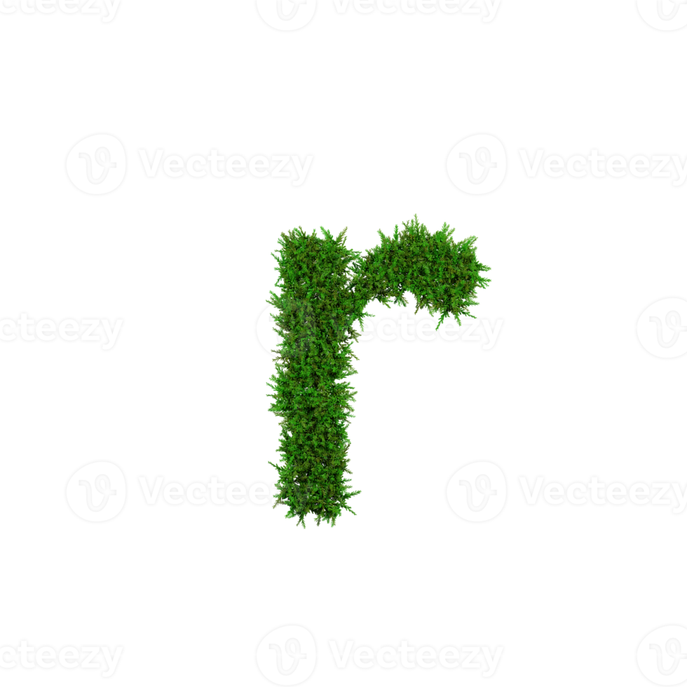 verde césped inferior letras. 3d ilustración png