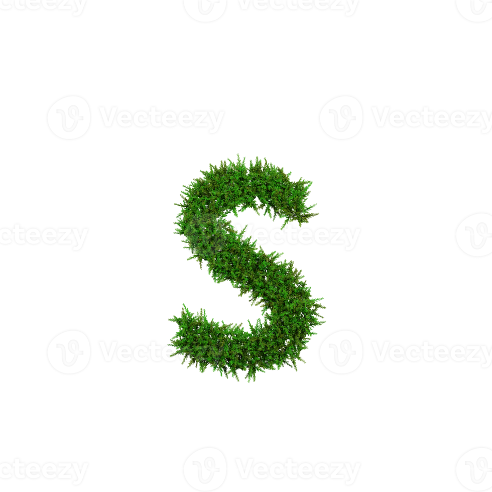 Green grass lower letters. 3d illustration png