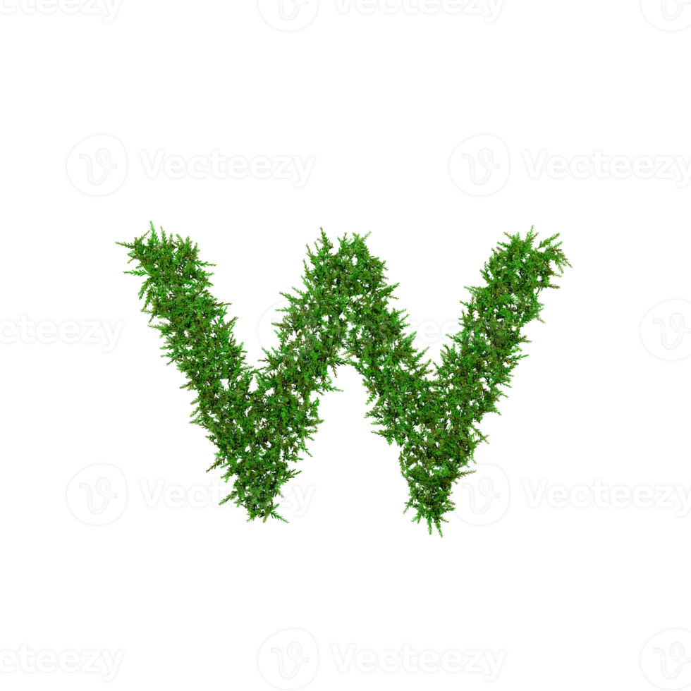 Green grass lower letters. 3d illustration png