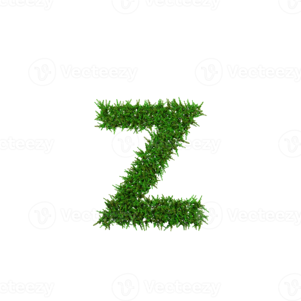 verde erba inferiore lettere. 3d illustrazione png