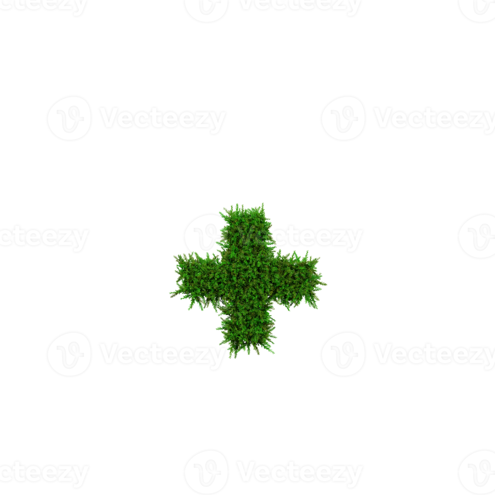 vert herbe nombre et symbole, 3d illustration png