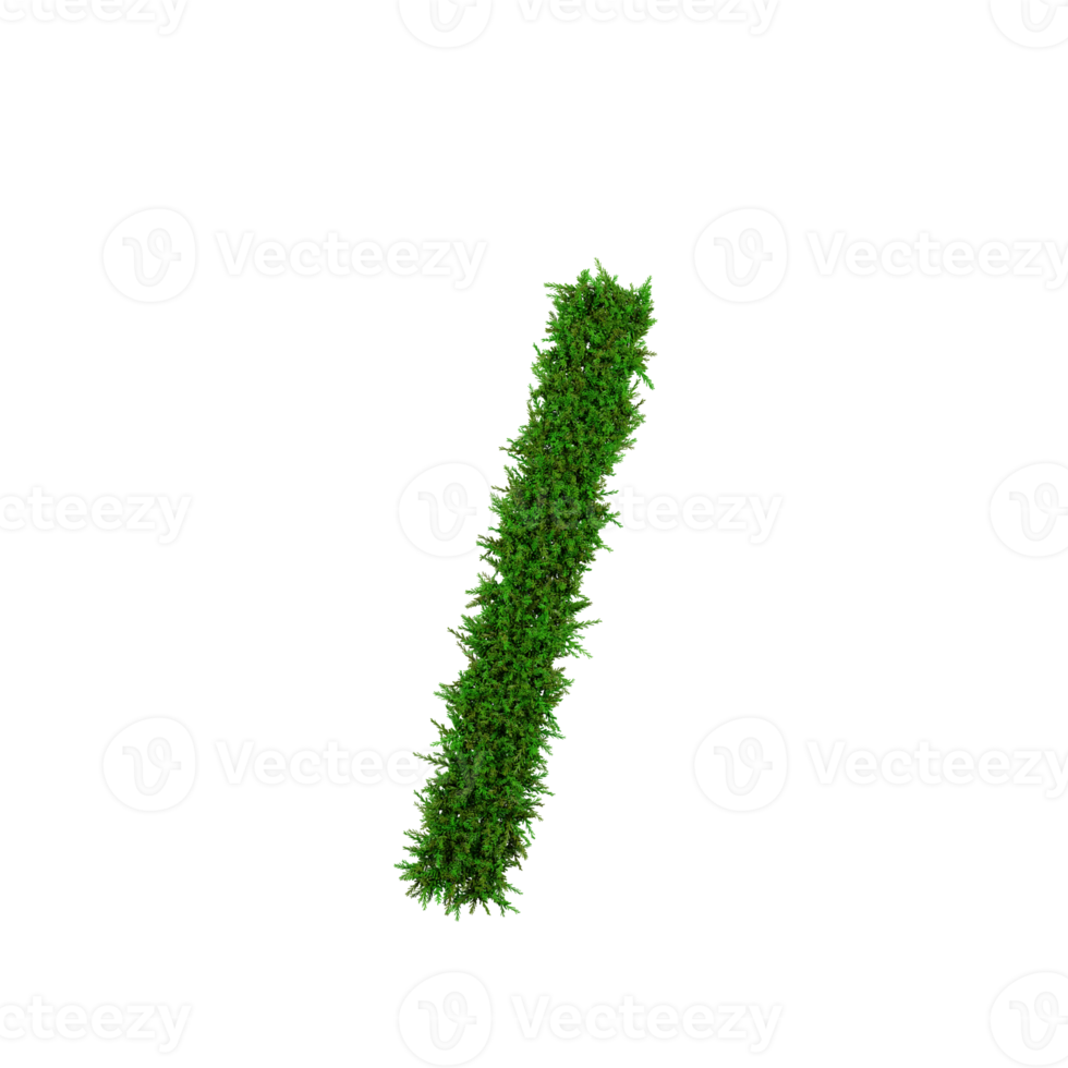 vert herbe nombre et symbole, 3d illustration png