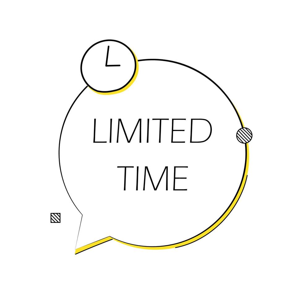 Limited time label with clock vector