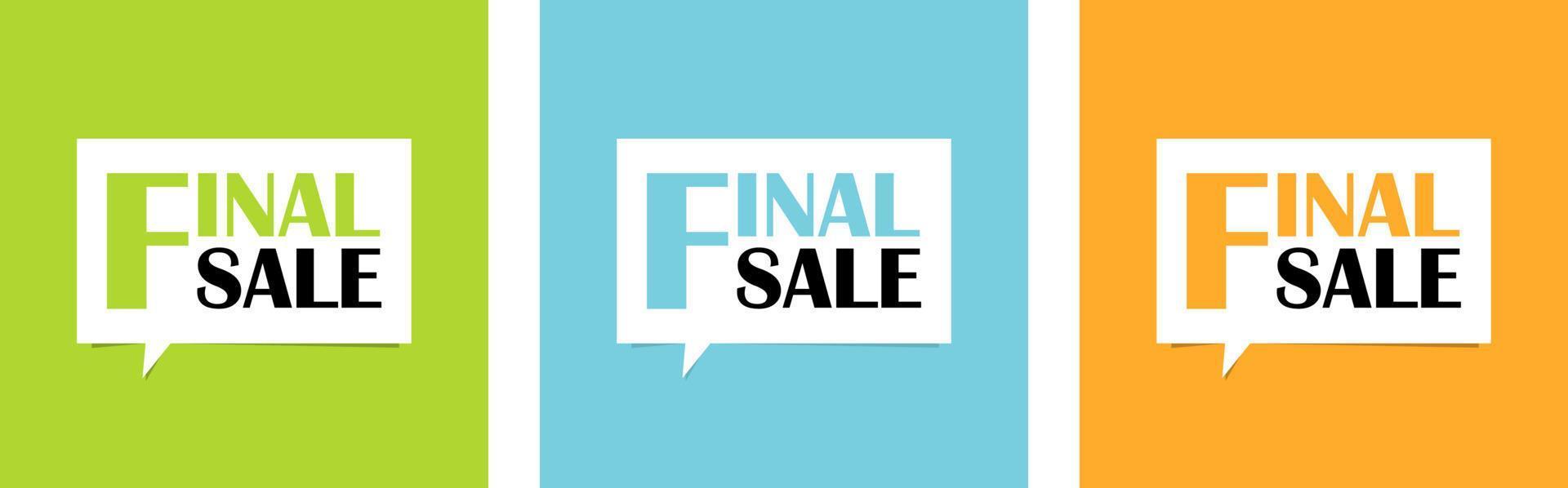 Final sale set of colourfull posters vector