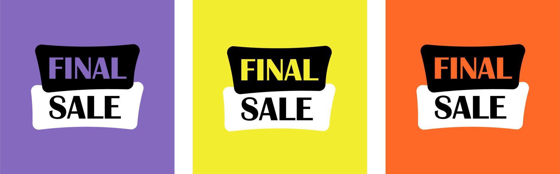 Final sale set of colourfull posters vector