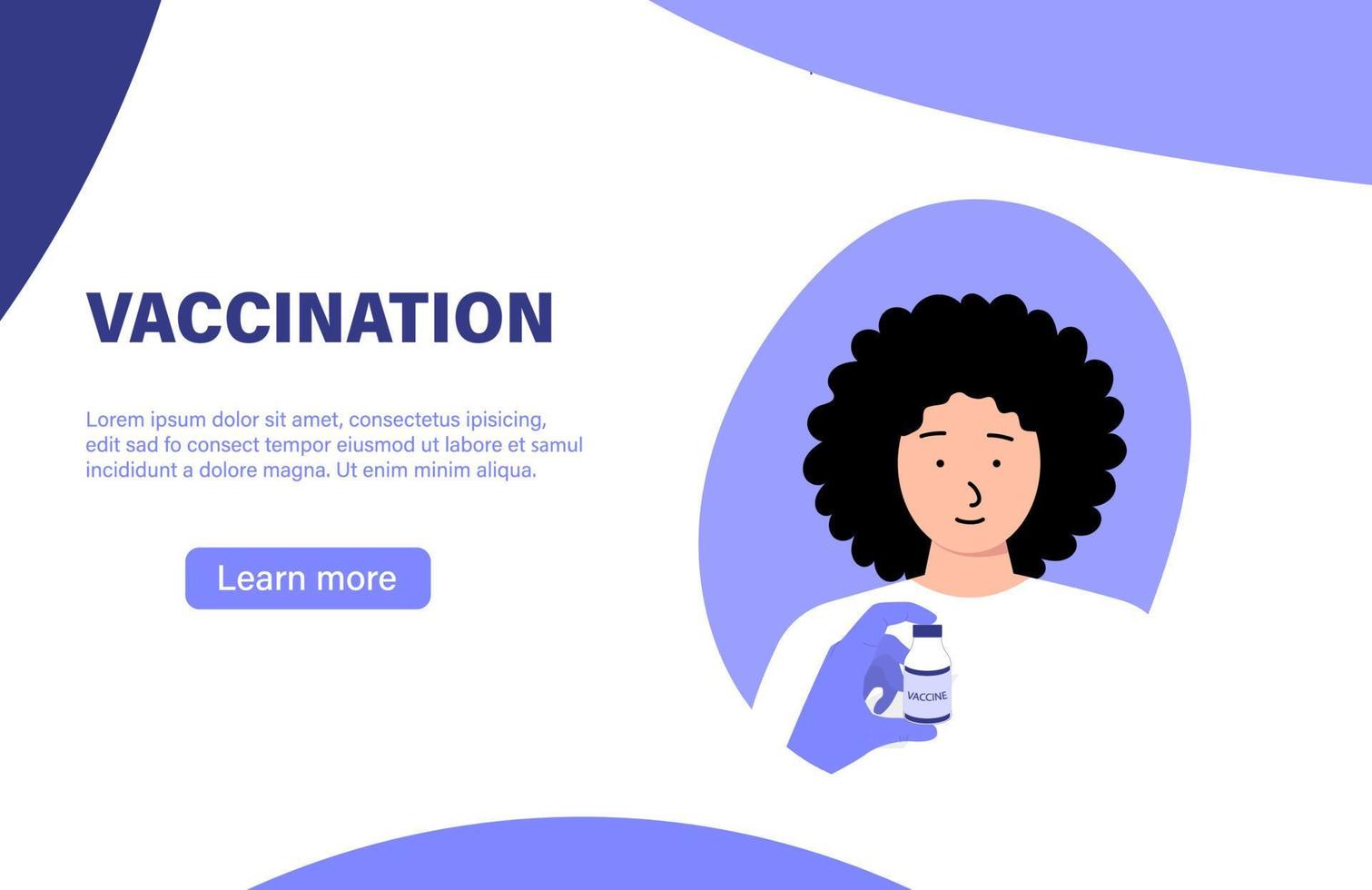 Covid 19 vaccination concept. Doctor's hand in blue gloves hold medicine vaccine bottle vector