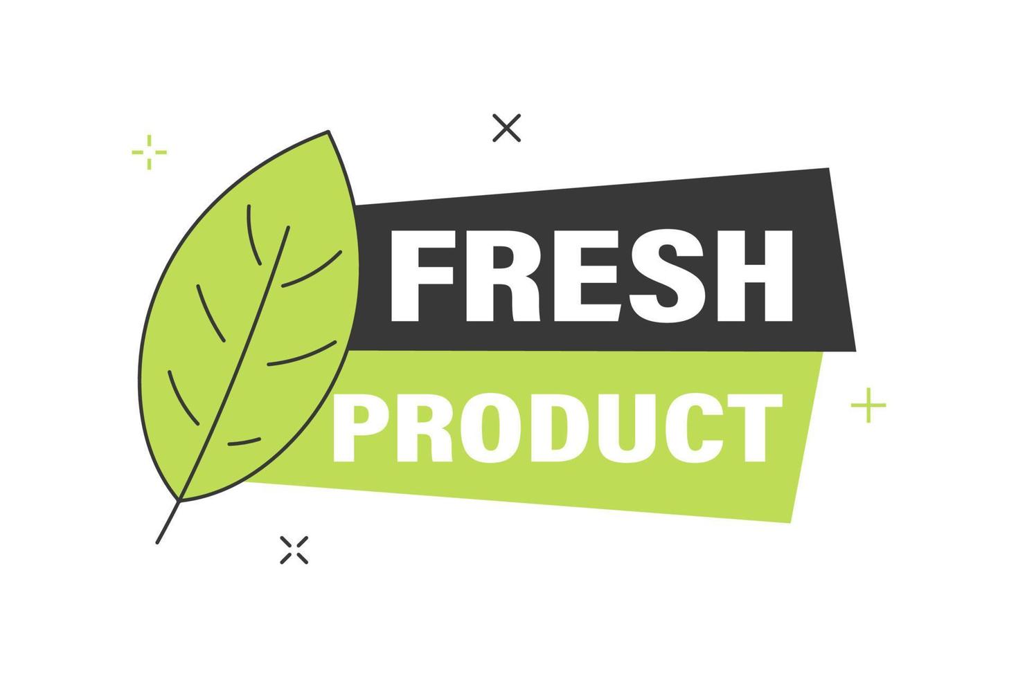 Fresh product badge with a leaf. Organically pure business vector