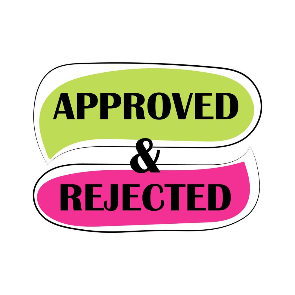 Choice approved or rejected. Quiz elements vector