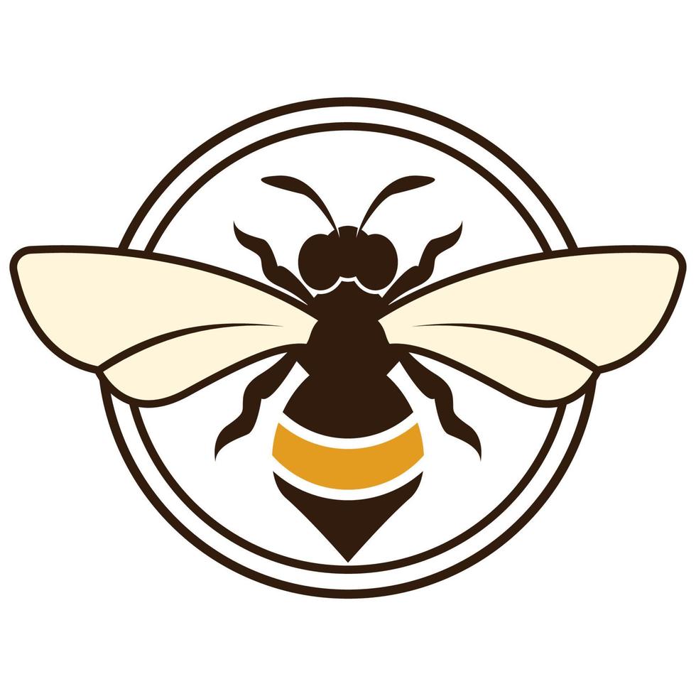 icono de diseño de ilustraciones de logotipo de abeja vector