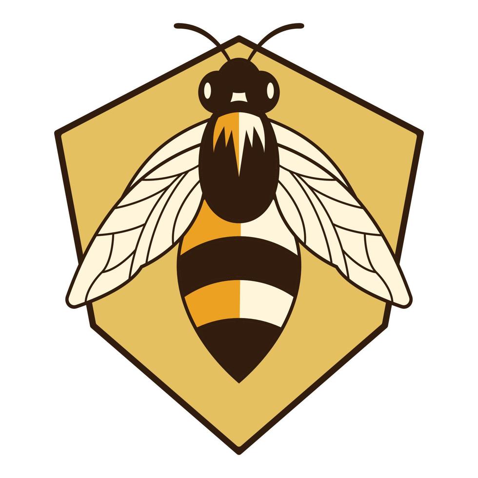 icono de diseño de ilustraciones de logotipo de abeja vector