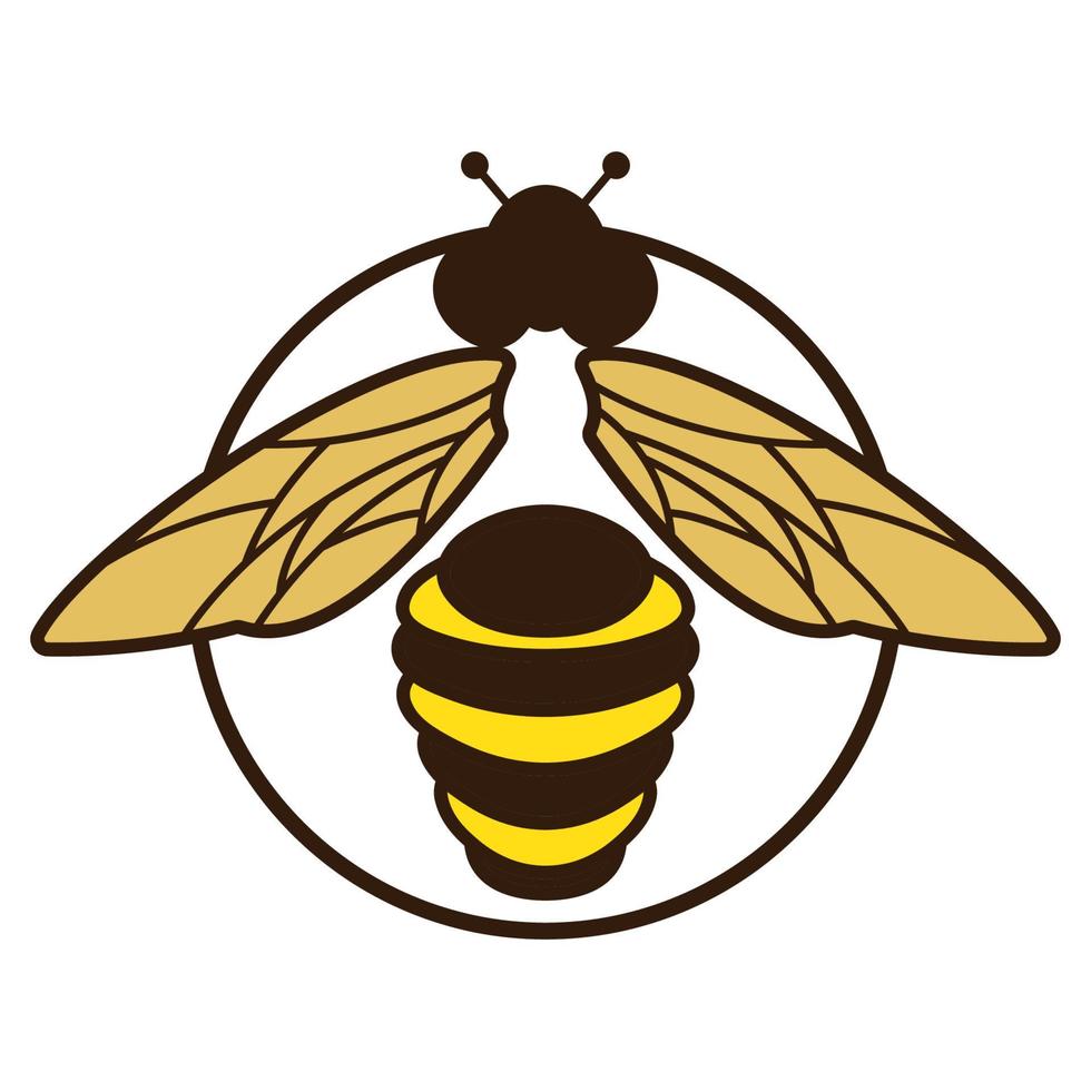 icono de diseño de ilustraciones de logotipo de abeja vector