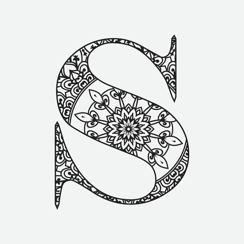 Coloring Book Floral Ornamental Alphabet, Initial Letter C Font. Vector Typography Symbol. Antistress Page for Adults and Monograms.Isolated Poster