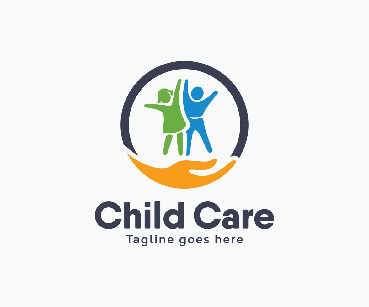 Child Care logo design. Kids Care logo design template vector