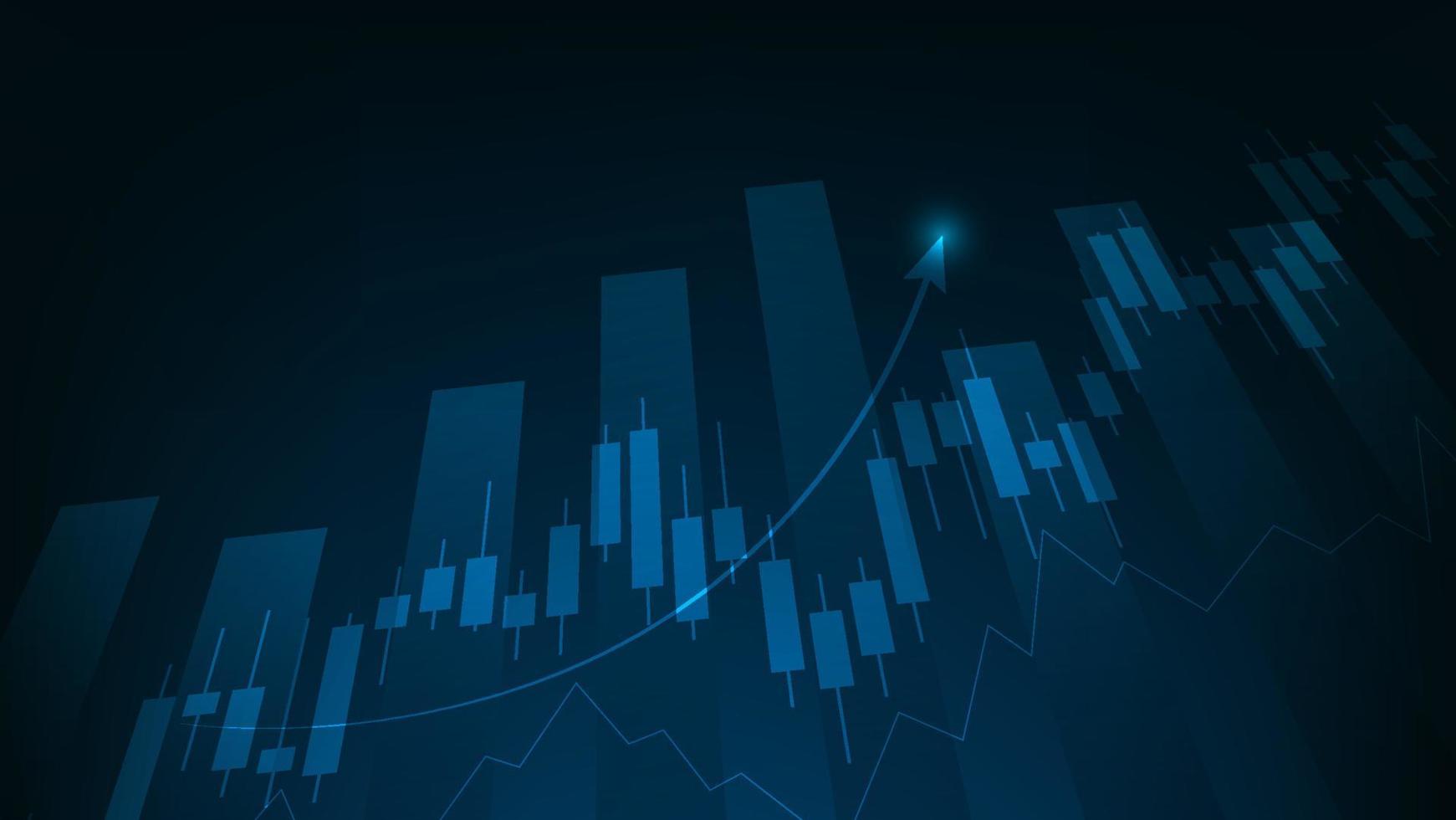 financiero negocio Estadísticas con bar grafico y candelero gráfico espectáculo valores mercado precio vector