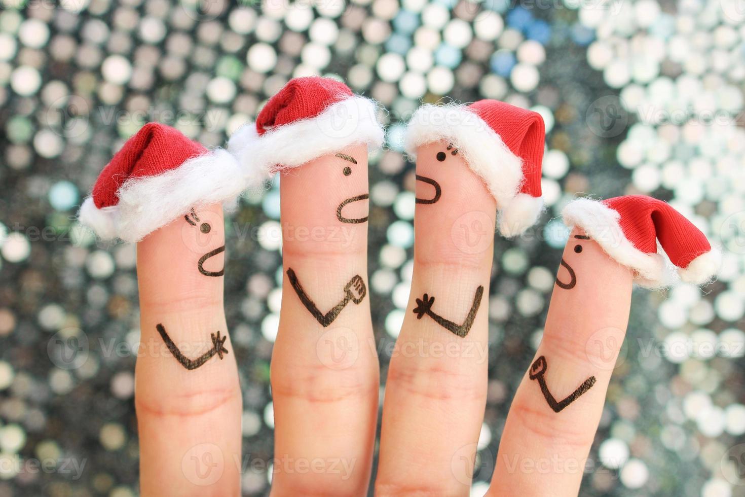 Fingers art of of people during quarrel in New Year. photo