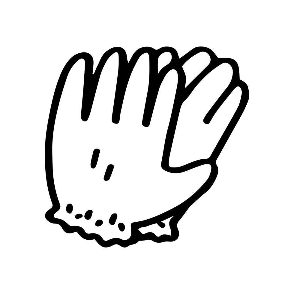 protector guantes para trabajo en el jardín. vector ilustración en garabatear estilo aislado en blanco antecedentes