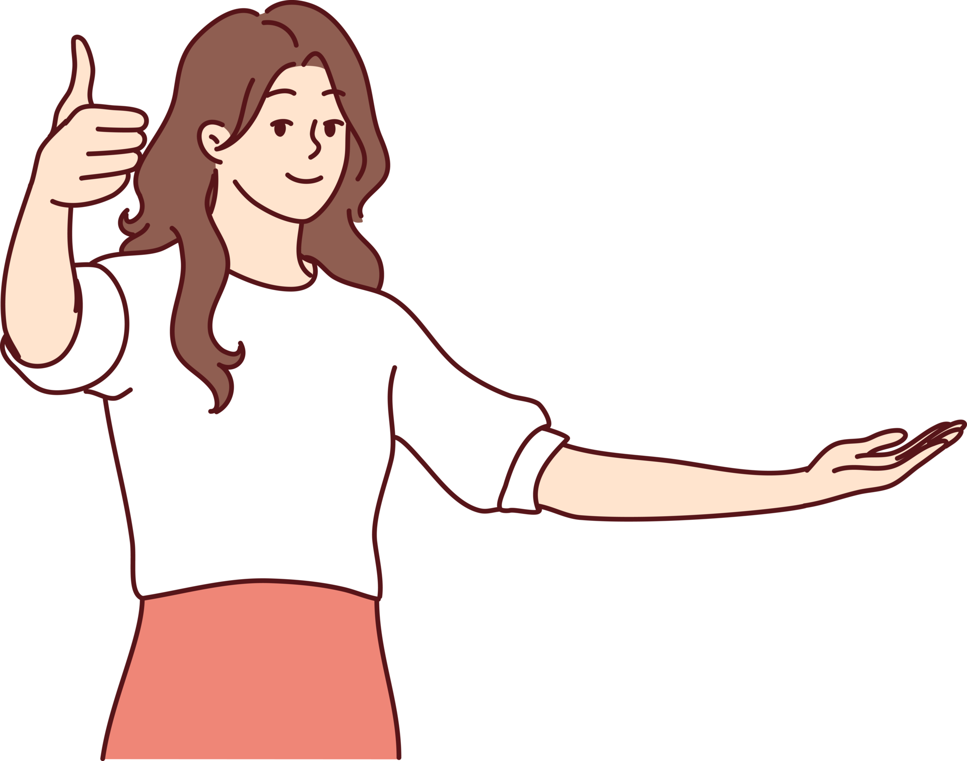 Free Optimistic Woman Showing Thumbs Up Approving Good Choice Or free-optimistic-woman-showing-thumbs-up-approving-good-choice-or