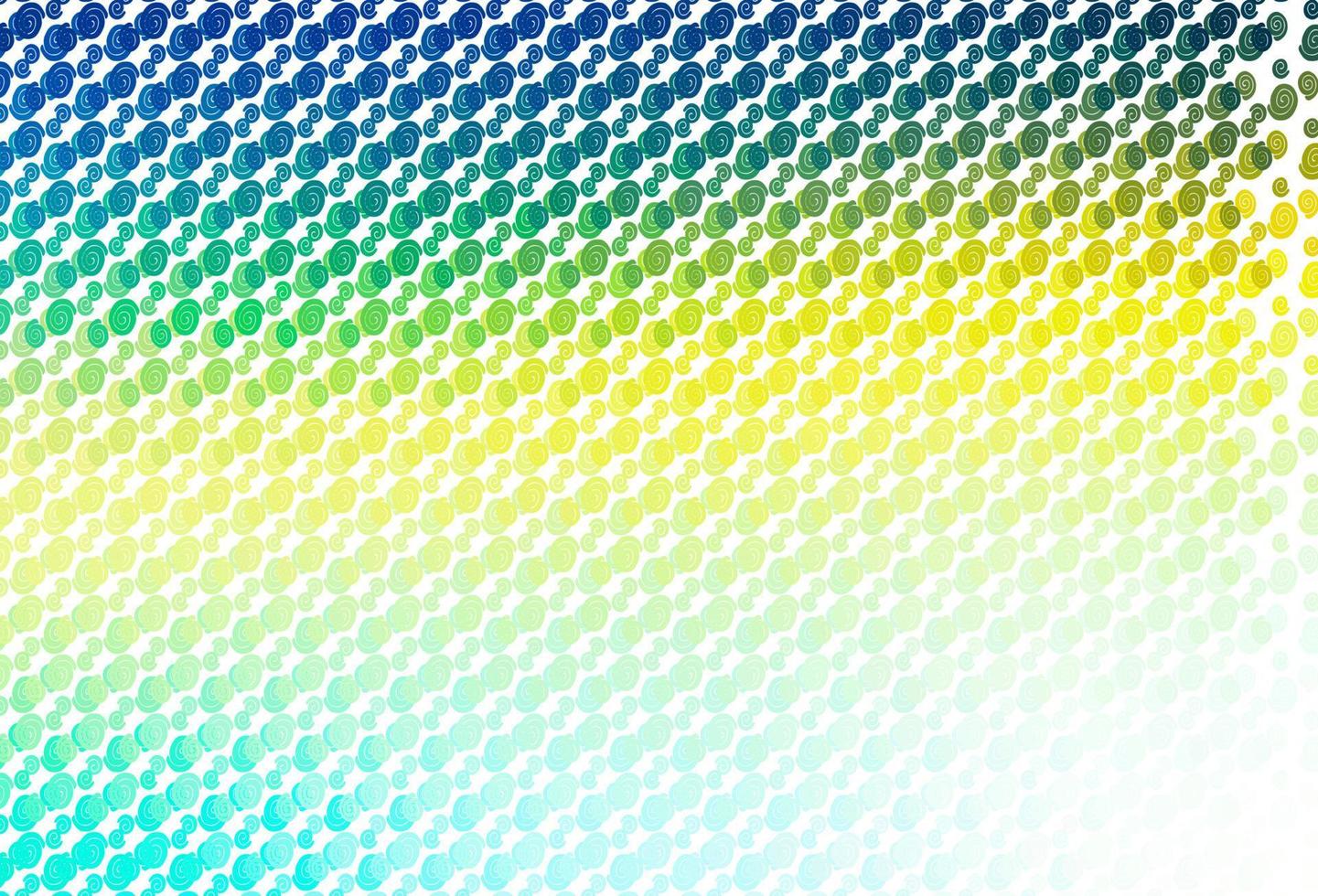 Light Blue, Yellow vector background with curved circles.