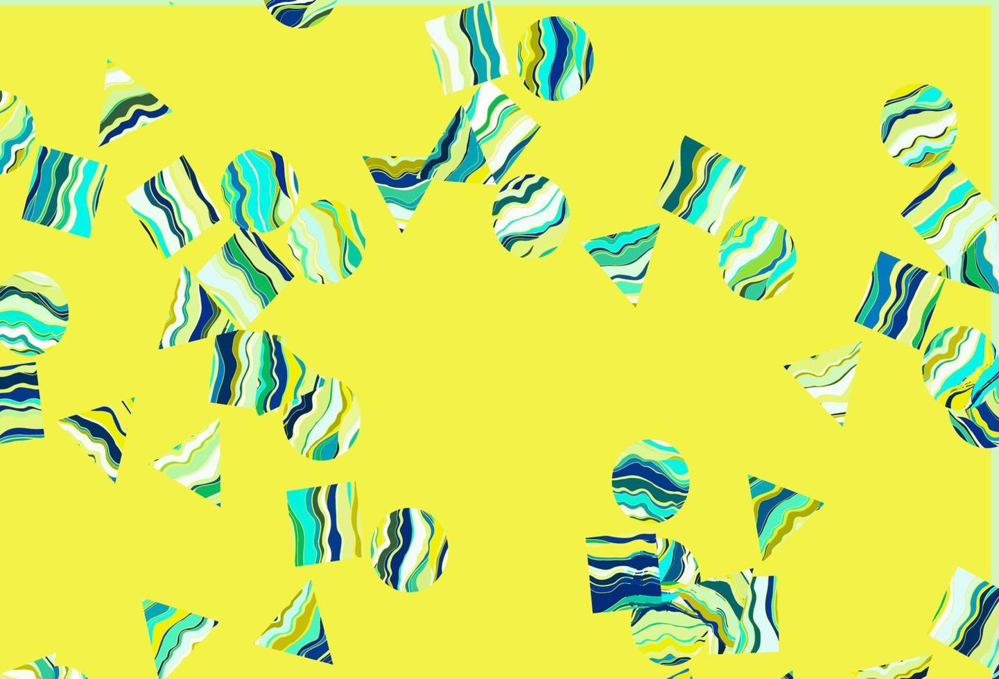 Light Blue, Yellow vector backdrop with lines, circles, rhombus.