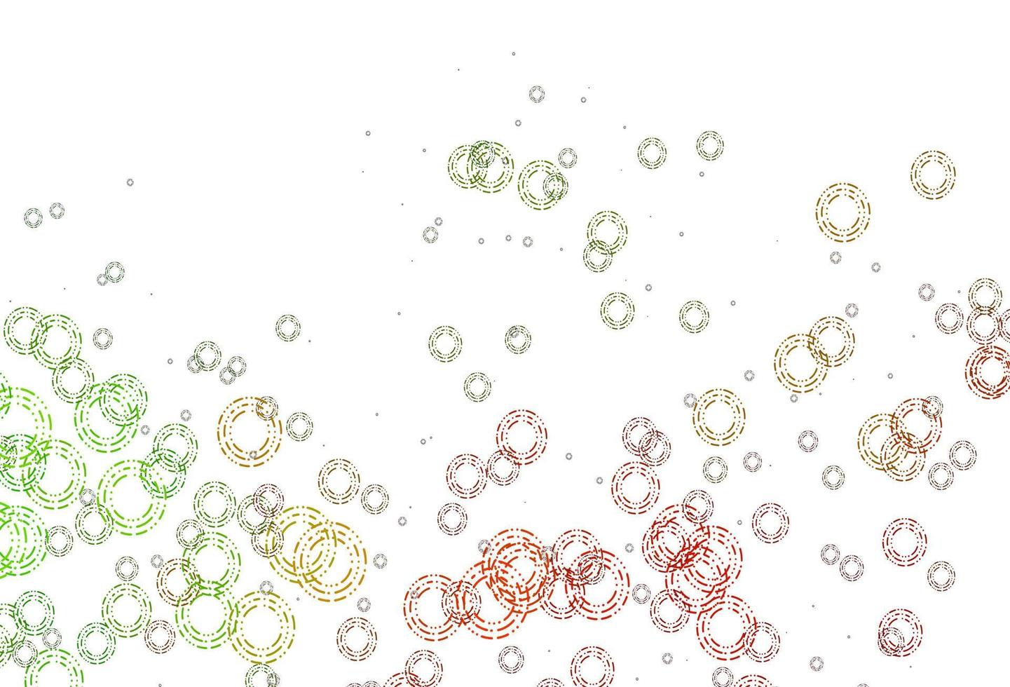 Light Green, Red vector background with bubbles.