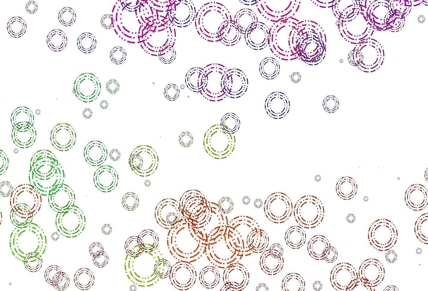 Fondo de vector de arco iris multicolor claro con burbujas.