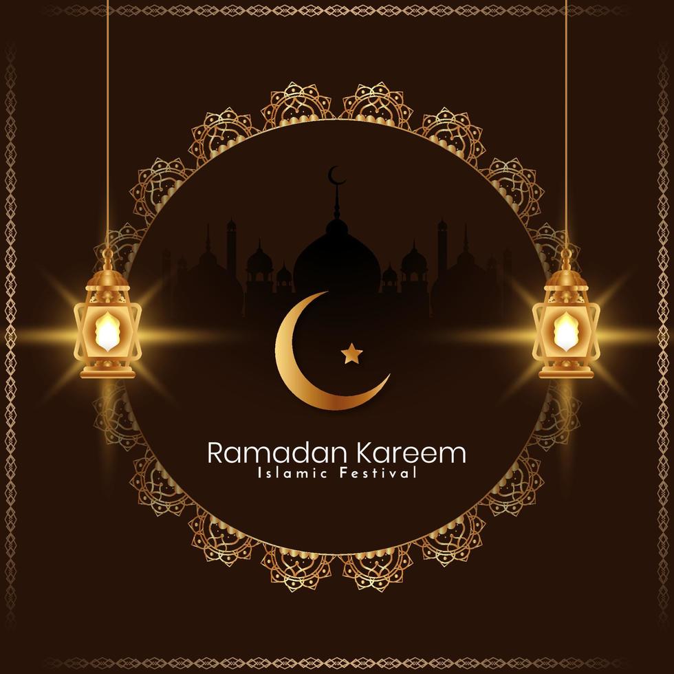 Ramadan Kareem Islamic festival beautiful greeting background vector