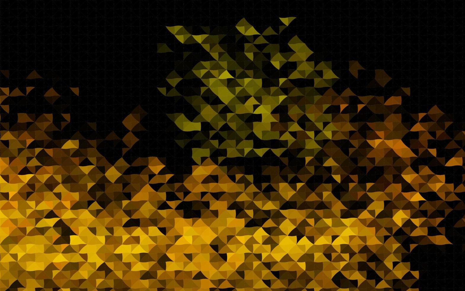 plantilla de vector amarillo oscuro, naranja con cristales, triángulos.