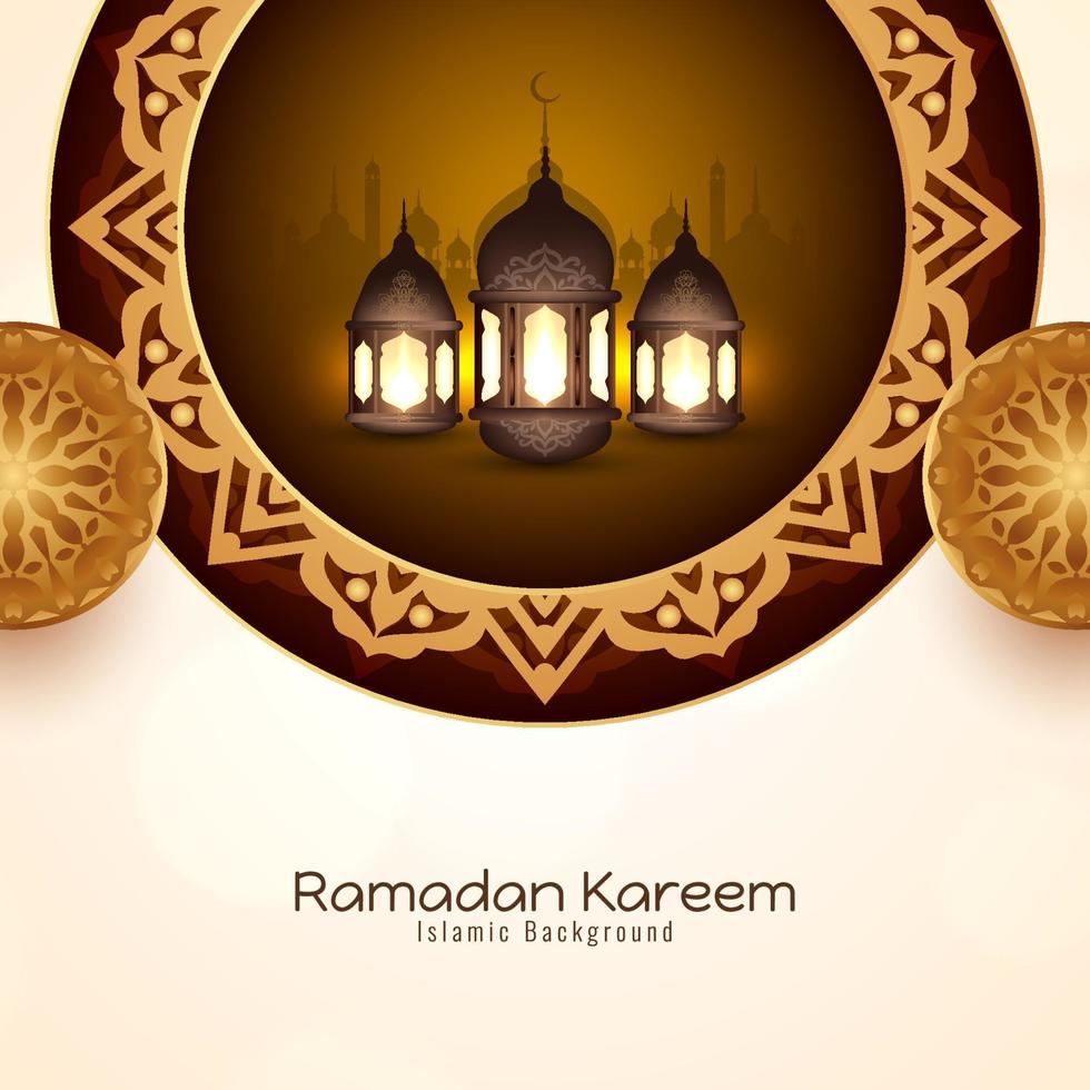 Ramadan Kareem religious Islamic festival decorative background vector