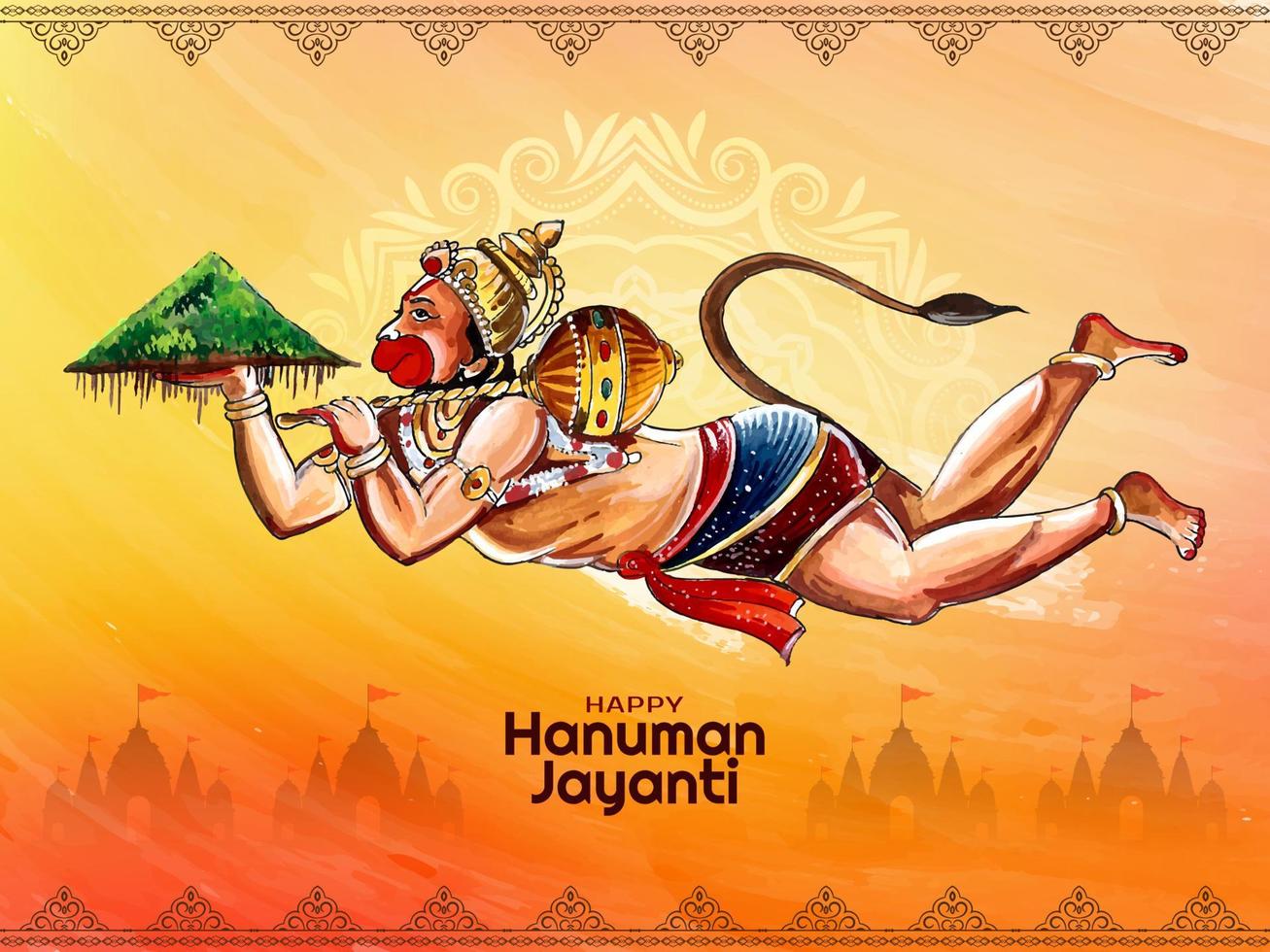 contento Hanuman Jayanti indio religioso festival antecedentes vector