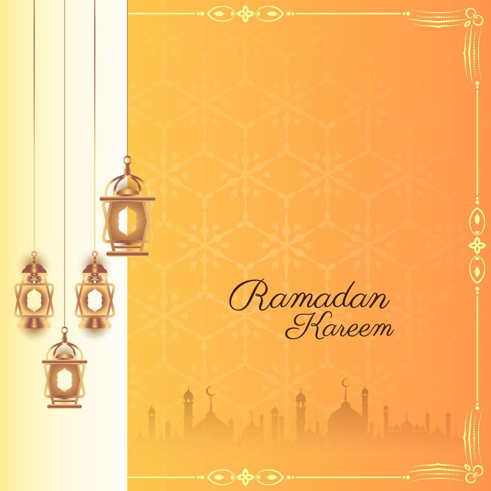 Religious Ramadan Kareem Islamic festival artistic background vector
