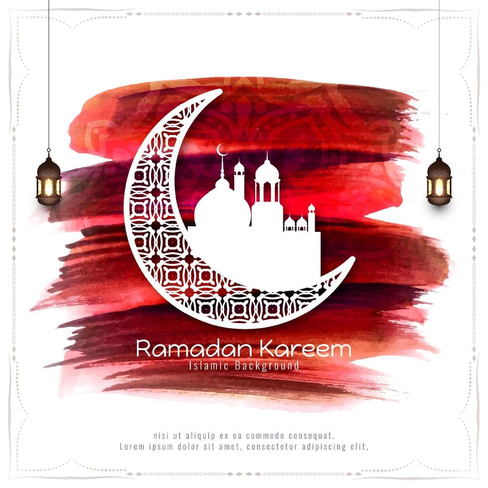 Ramadan Kareem Islamic religious festival background vector