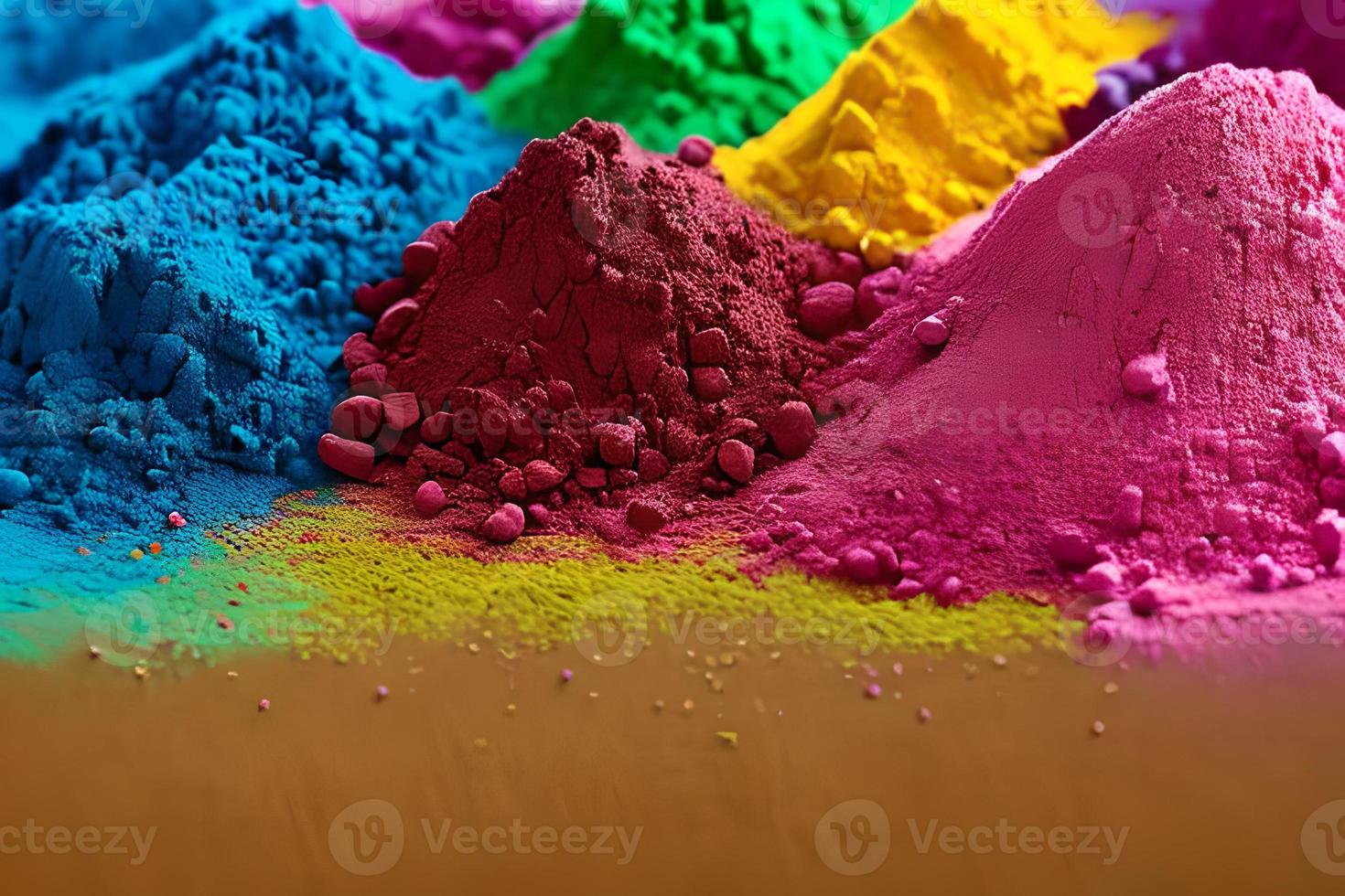 Colorful powder. Happy Holi decoration, the Indian festival. photo