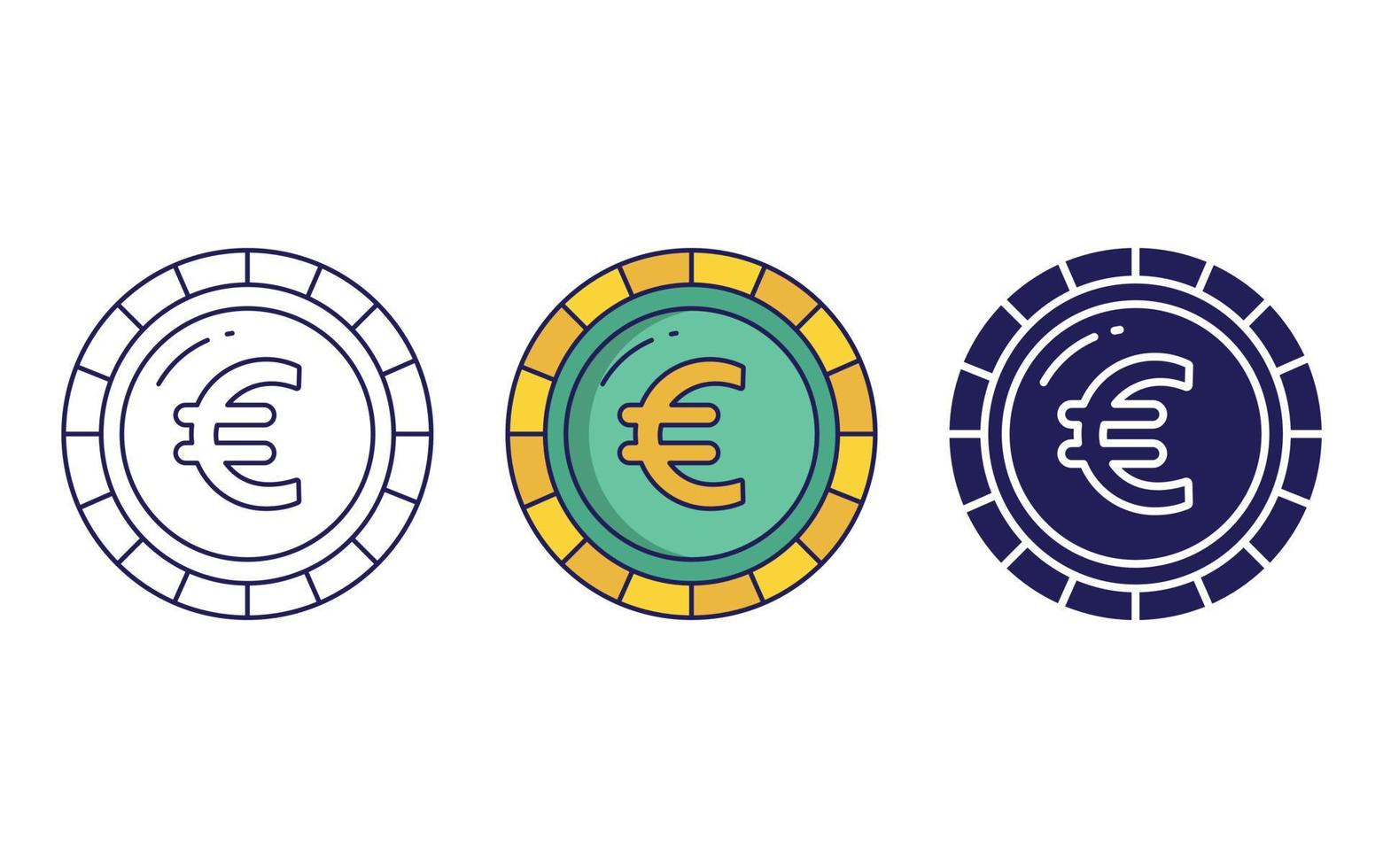 euro coin vector icon