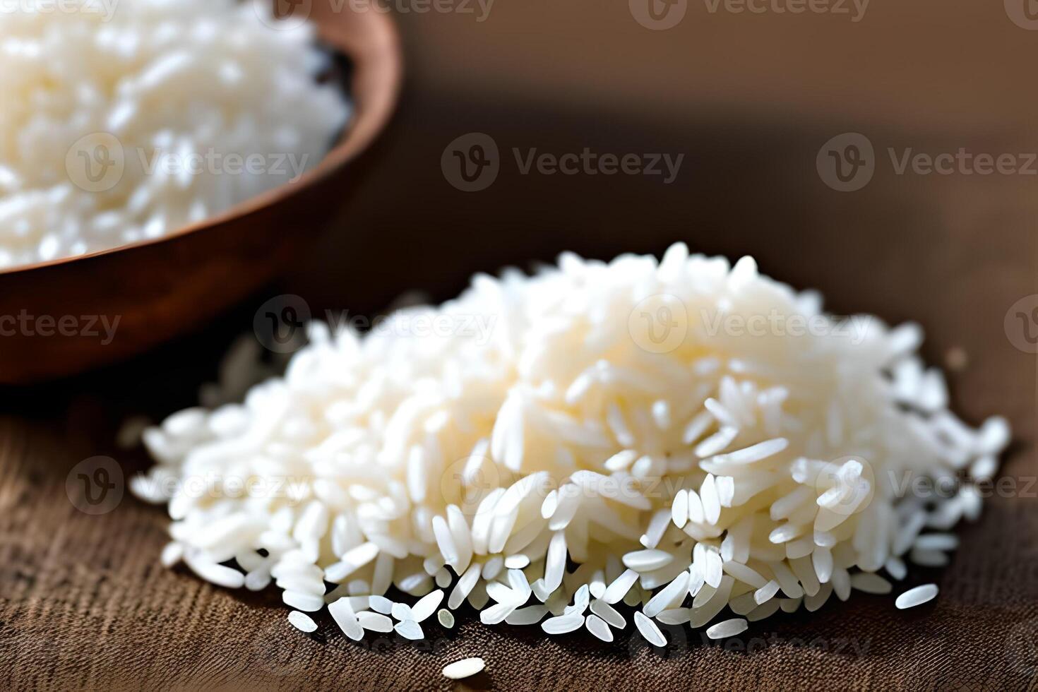 blanco arroz en un mesa estudio disparo, para comercial y producto márketing promoción. foto