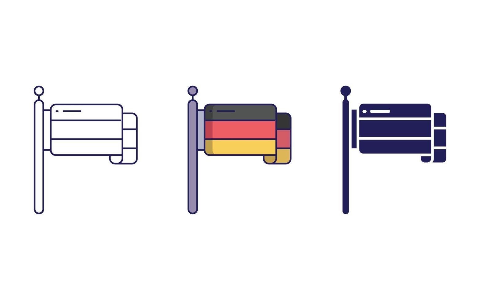 Alemania ondulación bandera vector icono