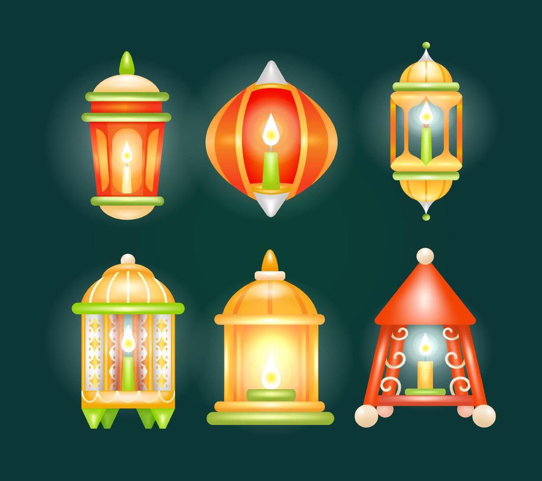 3d lantern, perfect for design element vector