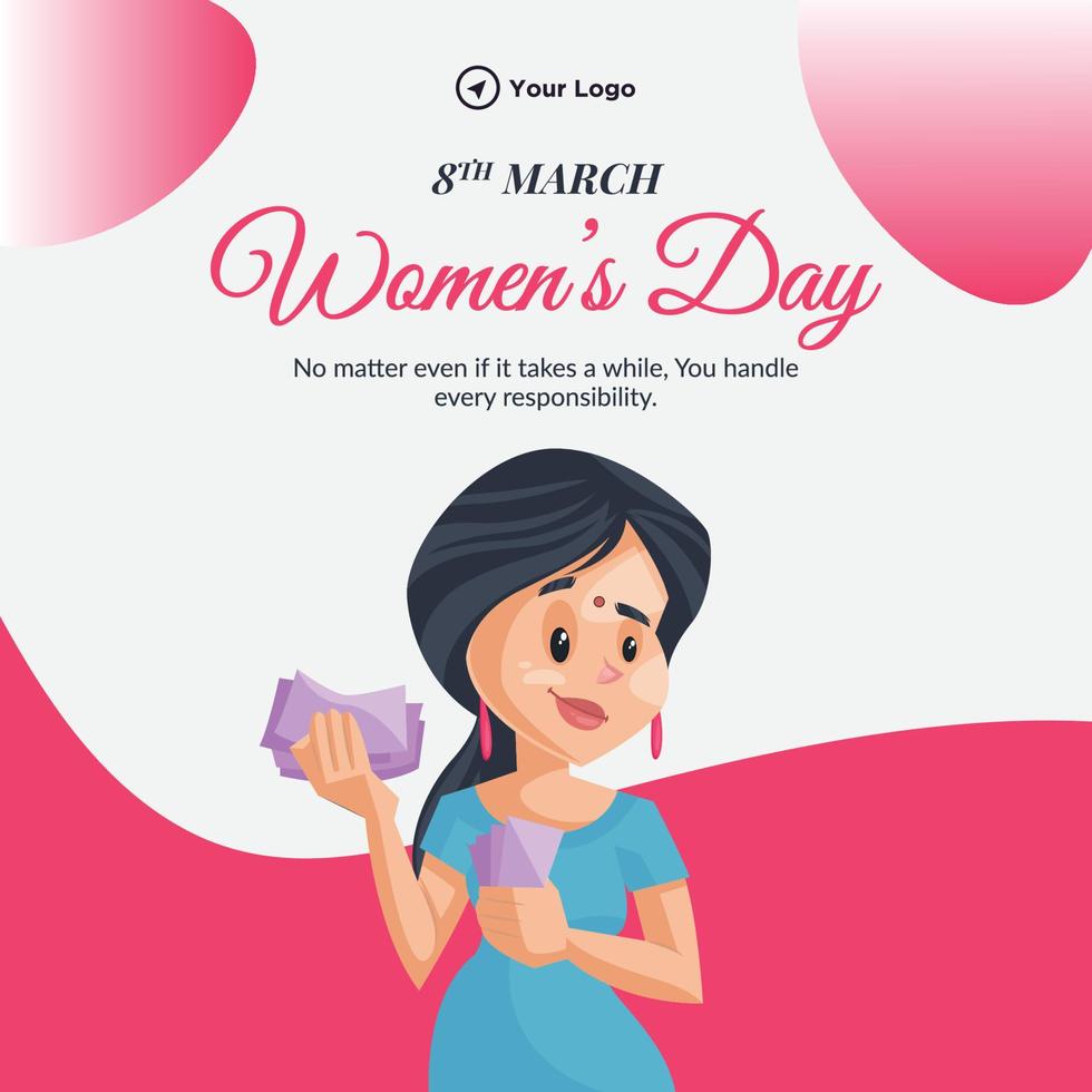 Banner design of happy women's day template vector