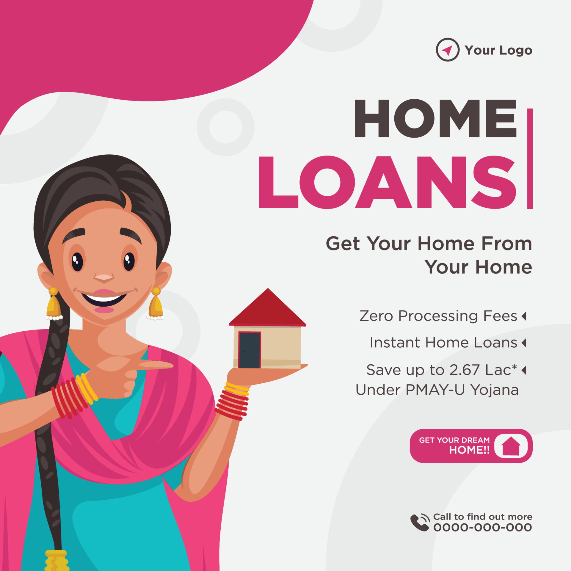 Banner design of home loans get your home from your home template
