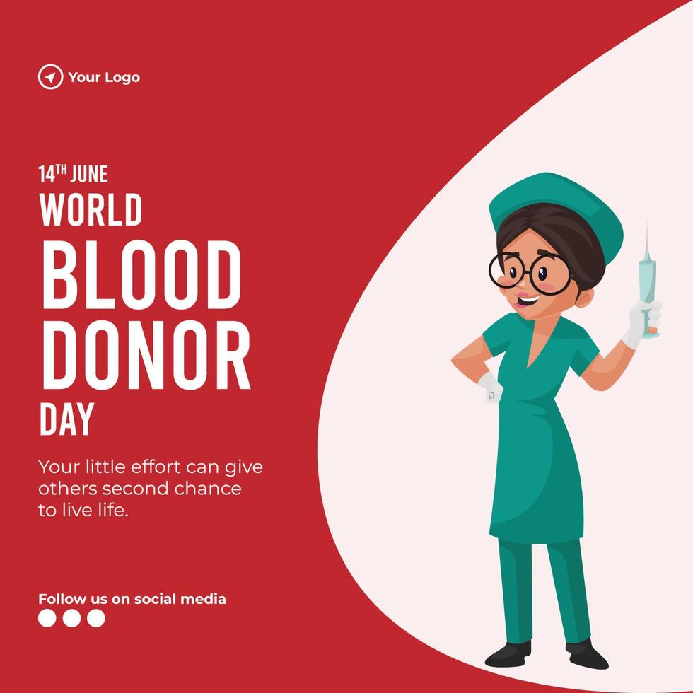 Banner design of world blood donor day template vector