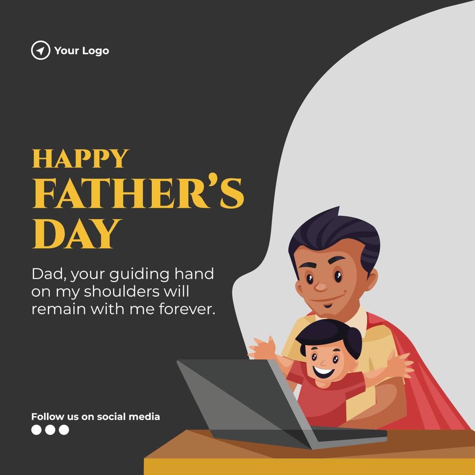 Banner design of happy father's day template vector