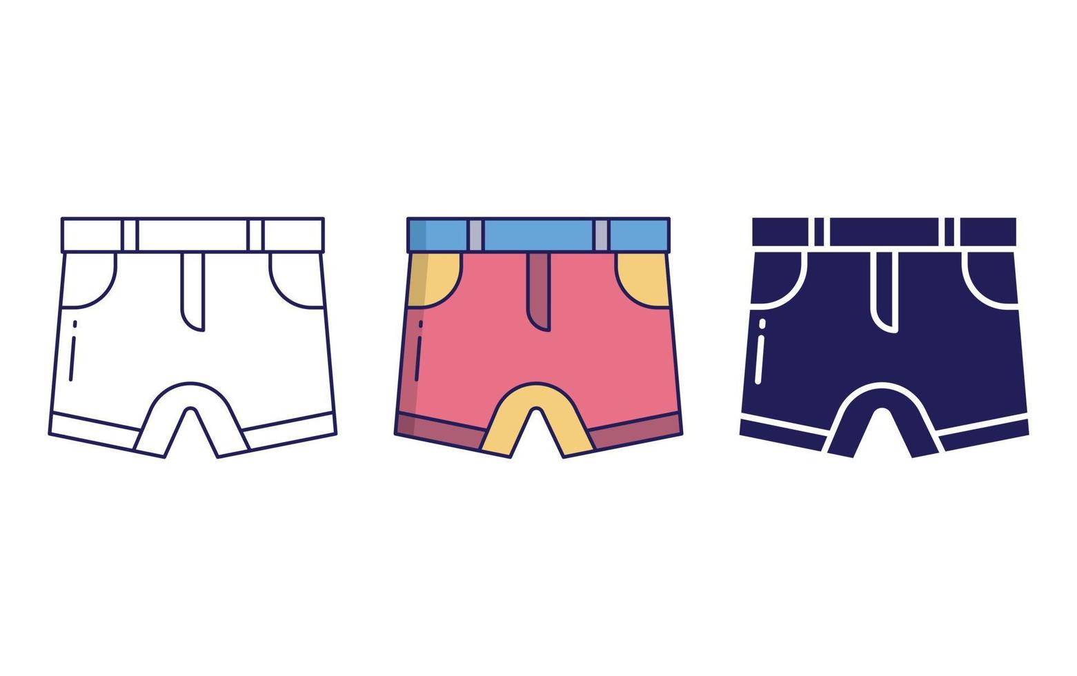 icono de vector de pantalones cortos