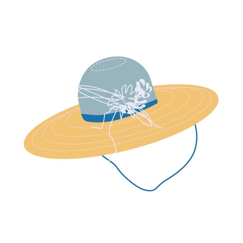 Women's fashionable hat, vector illustration. Beautiful hat isolated on