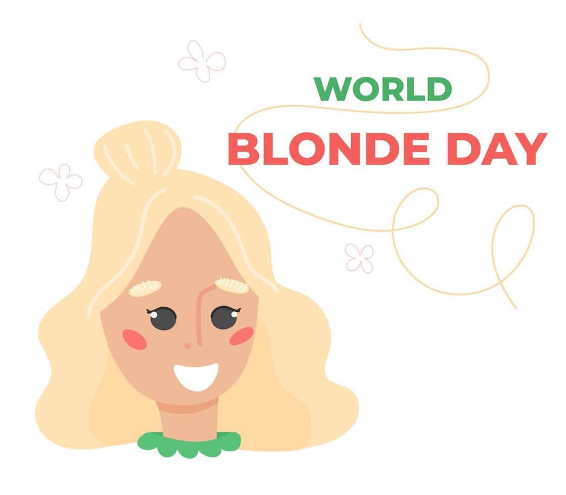 World Blonde Day. Illustration of a blonde girl for a poster, advertising, instagram vector