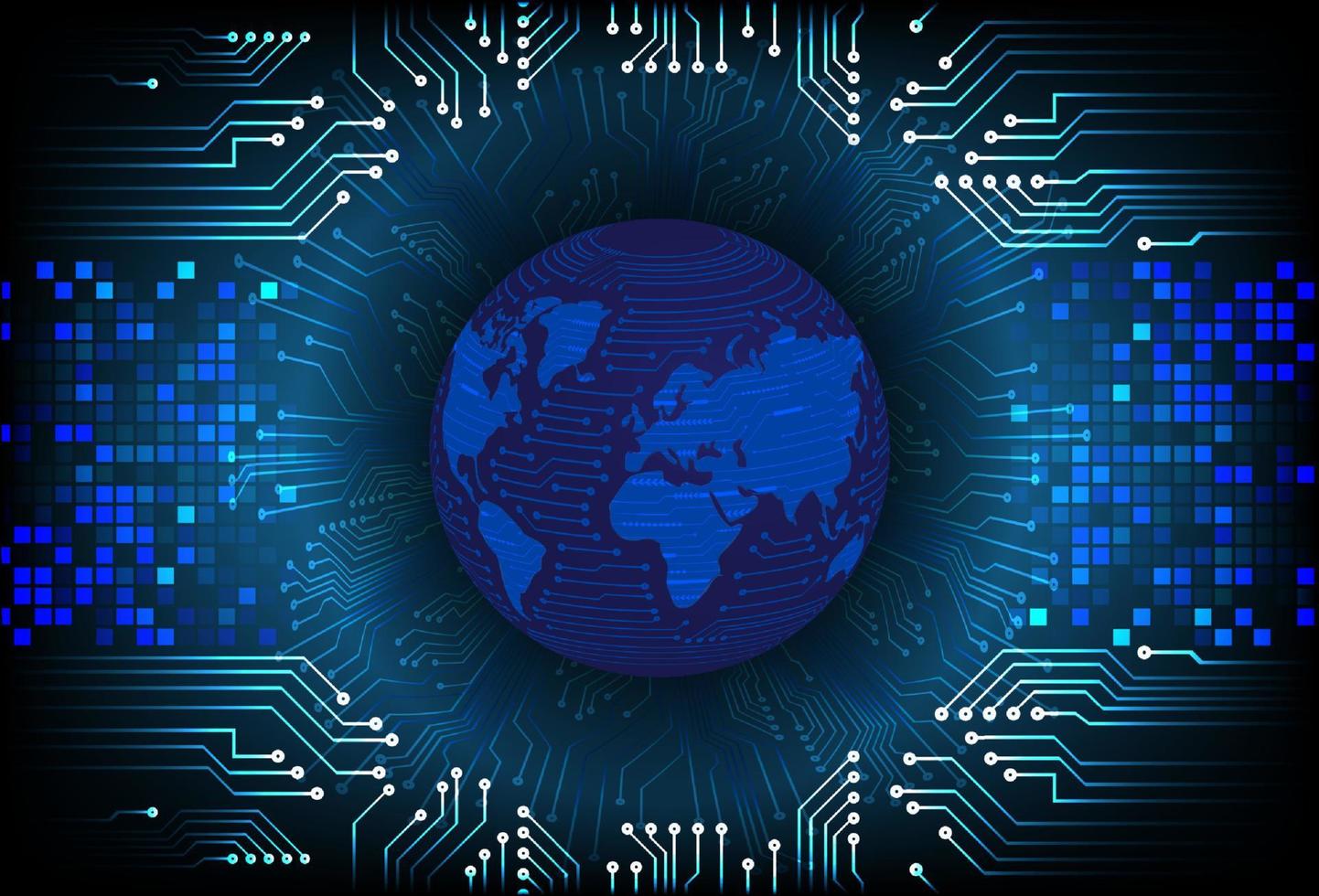 Modern Holographic Globe on Technology Background vector