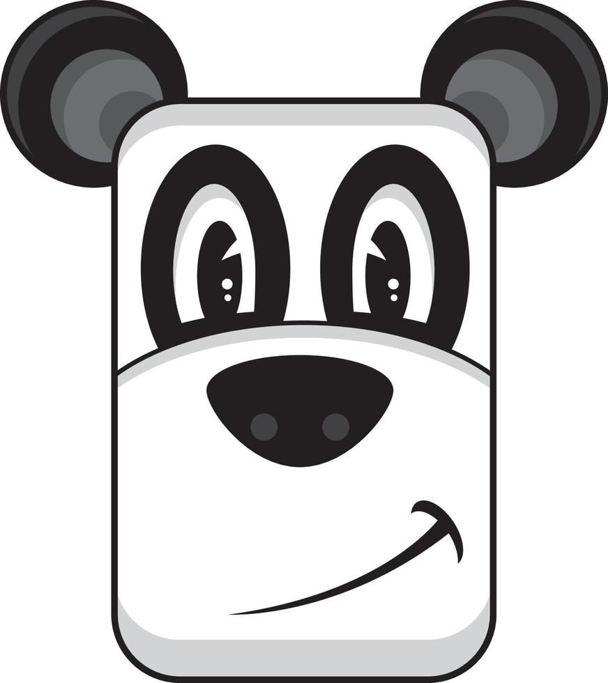 linda dibujos animados panda oso cabeza vector