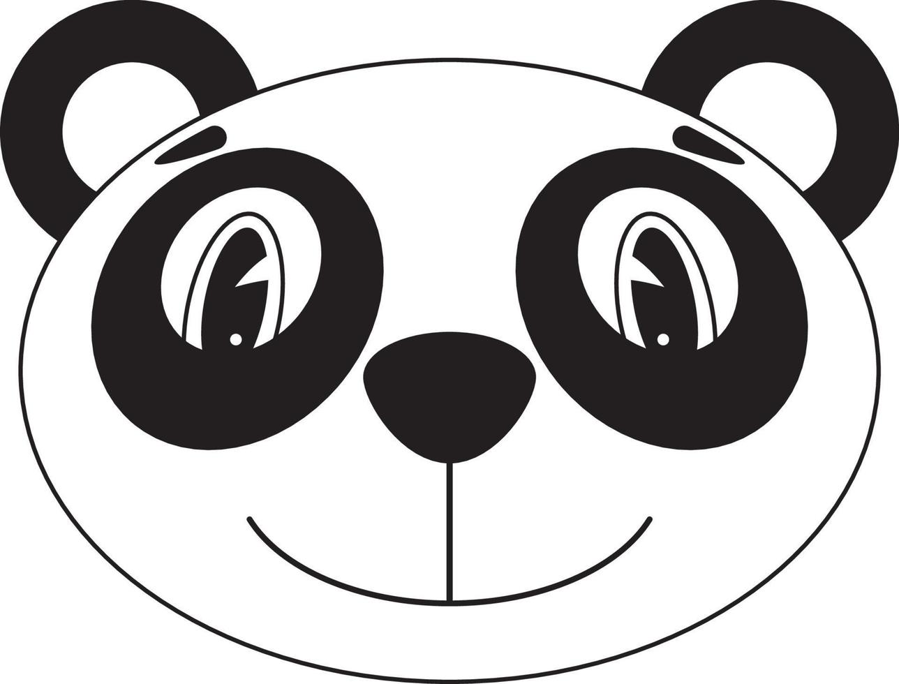 Cute Cartoon Panda Bear Character Face vector