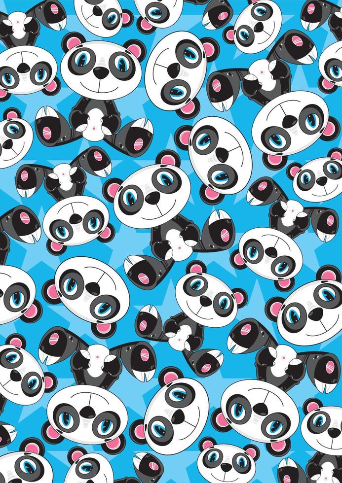 Cute Cartoon Panda Bear Character Pattern vector